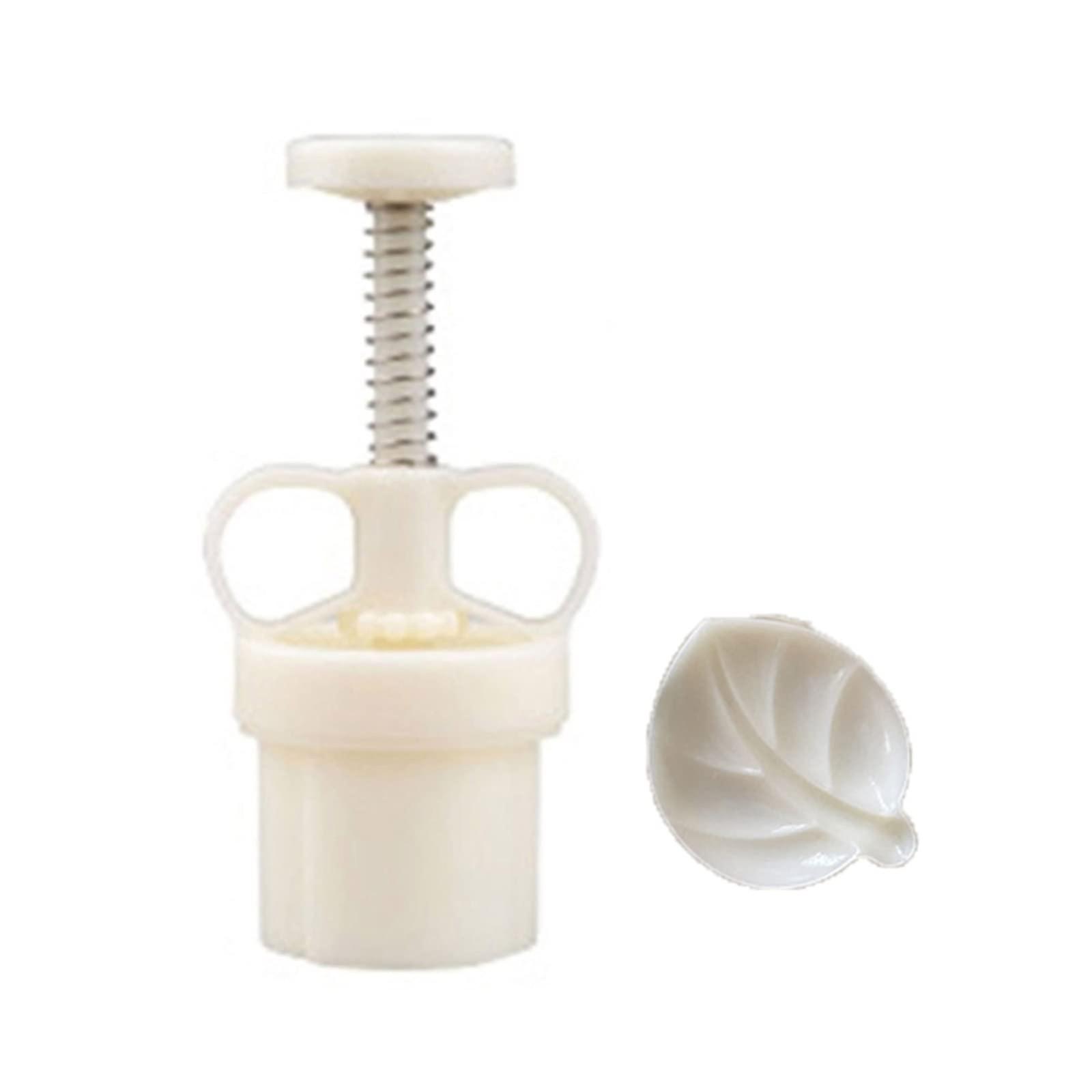 50g Leaf Shaped Mooncake Mold with Leaf Pattern Stamps, Easy Press Plastic Pastry Mold for Baking