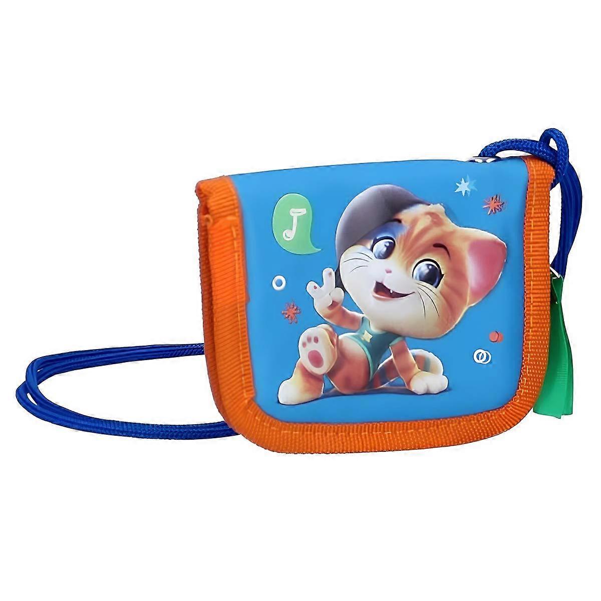 Neck Wallet for Kids Zipped in Compact Polyester, Blue