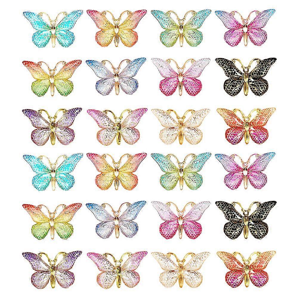 24Pcs Replaceable Push Pin Multi-function Thumbtacks Butterfly Shape Thumb Tacks Map Supply