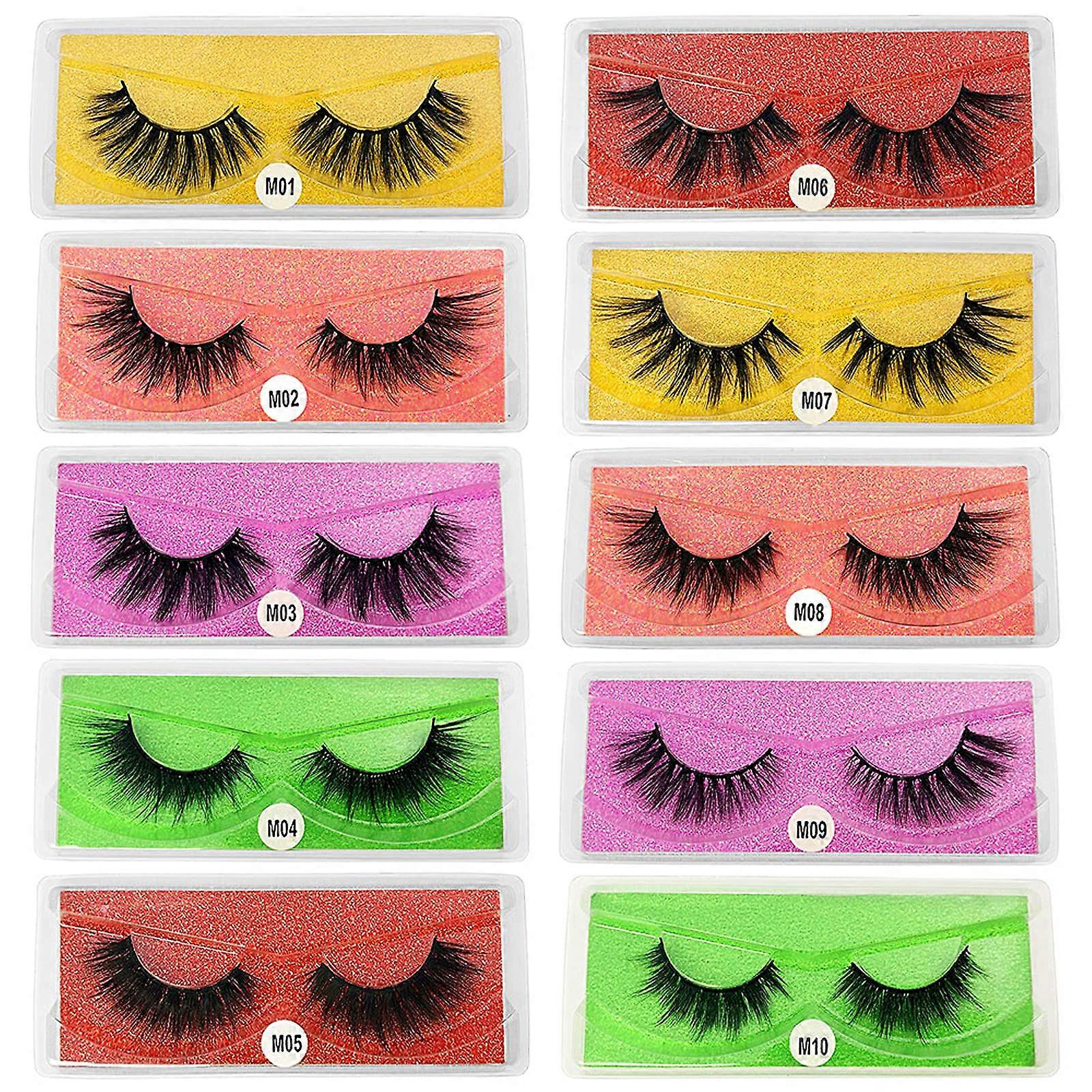 3D Mink Lashes Mixed 30 Pairs Natural Volume Soft Fluffy Reusable False Eyelashes for Makeup