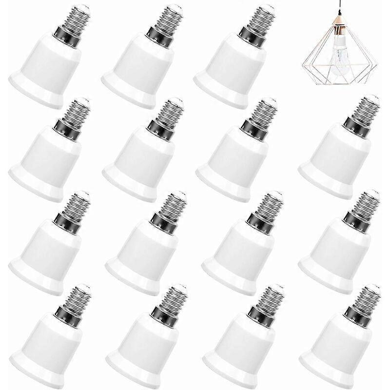 Lamp Base Converter, E14 to E27 Socket Adapter, Lamp Holder Adapter, 15 Pieces