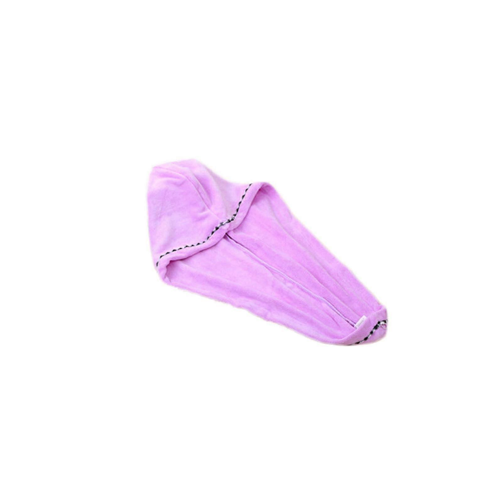 Hair Towel Wrap Quick Dry Microfiber Turban Soft Absorbent with Button Loop for Fast Drying Purple