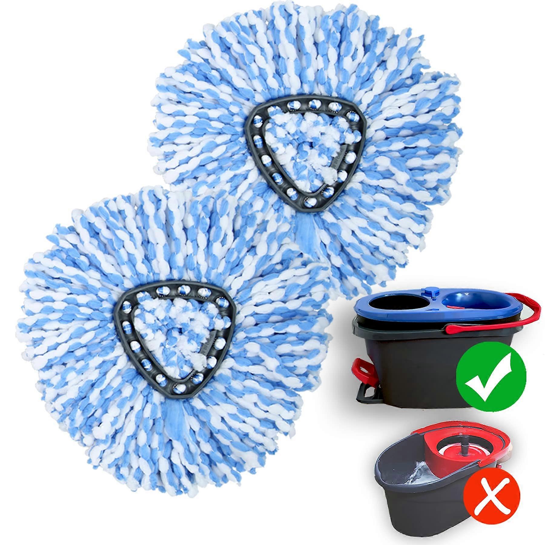 2 Pack Spin Mop Replacement Heads for OCedar 2Tank System, Microfiber Refills, Machine Washable