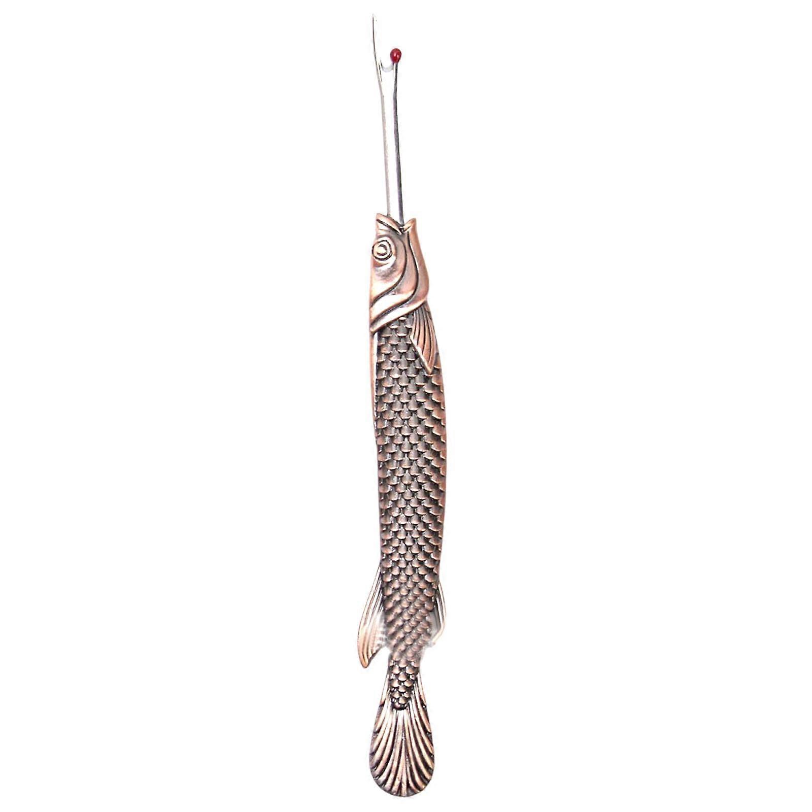 Fish Shaped Seam Ripper Thread Unpicker for Quick Thread Removal Hand Sewing Embroidery Red Bronze