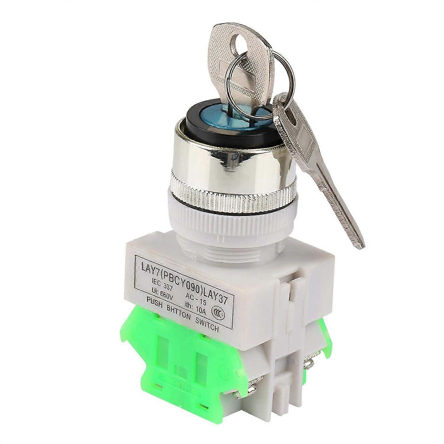 3-position rotary key switch, 2-button rotary key switch selector, 22mm bracket