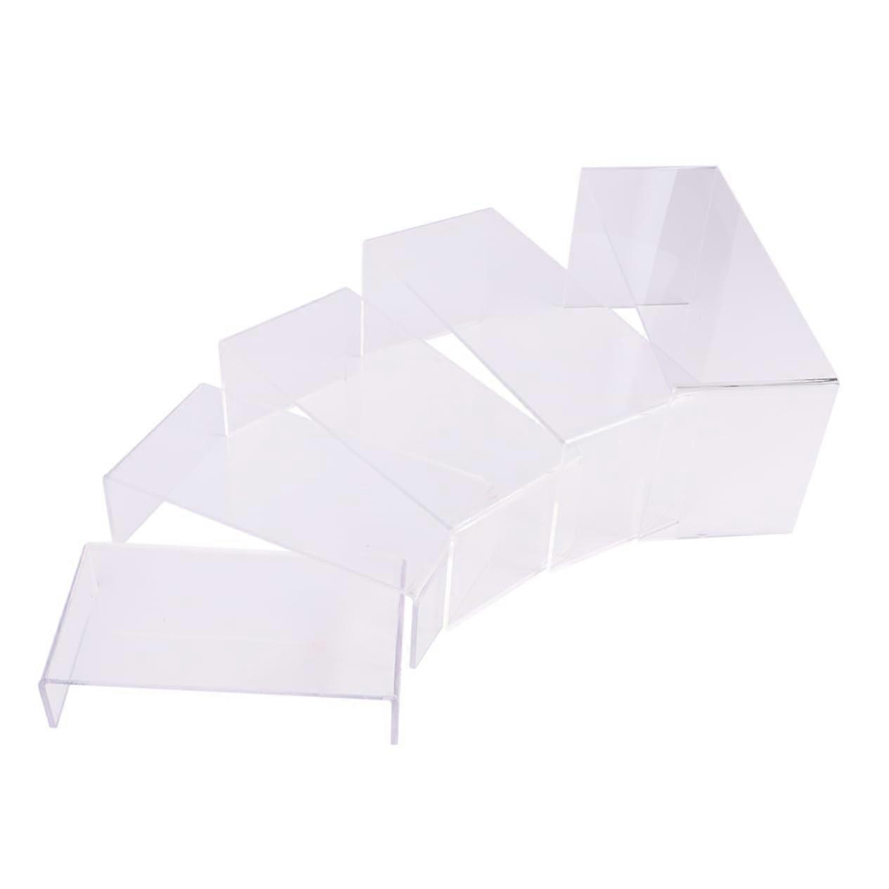 Clear Acrylic Shoe Display Stand 5pcs U Shape Stackable Riser Shelves for Retail and Home