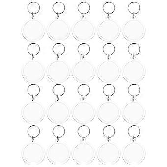 Porte-clés photo en acrylique transparent pour la décoration, lot de 20.