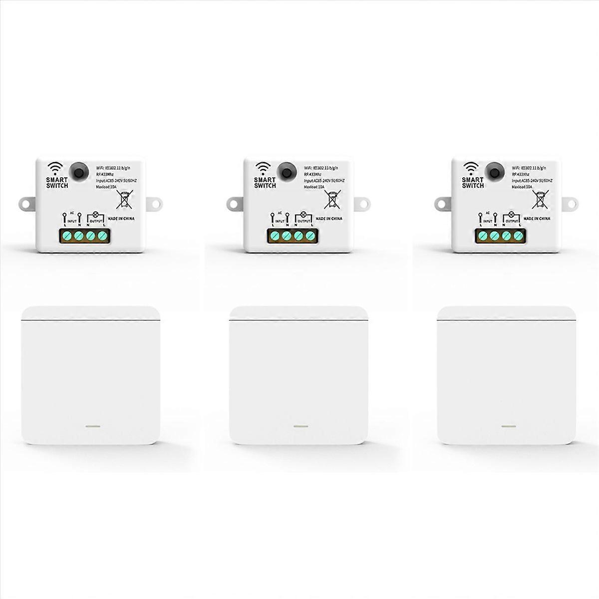Wireless Light Wall Switch 433Mhz Relay Receiver with 1Gang Panel Switch LED Remote Control for LED