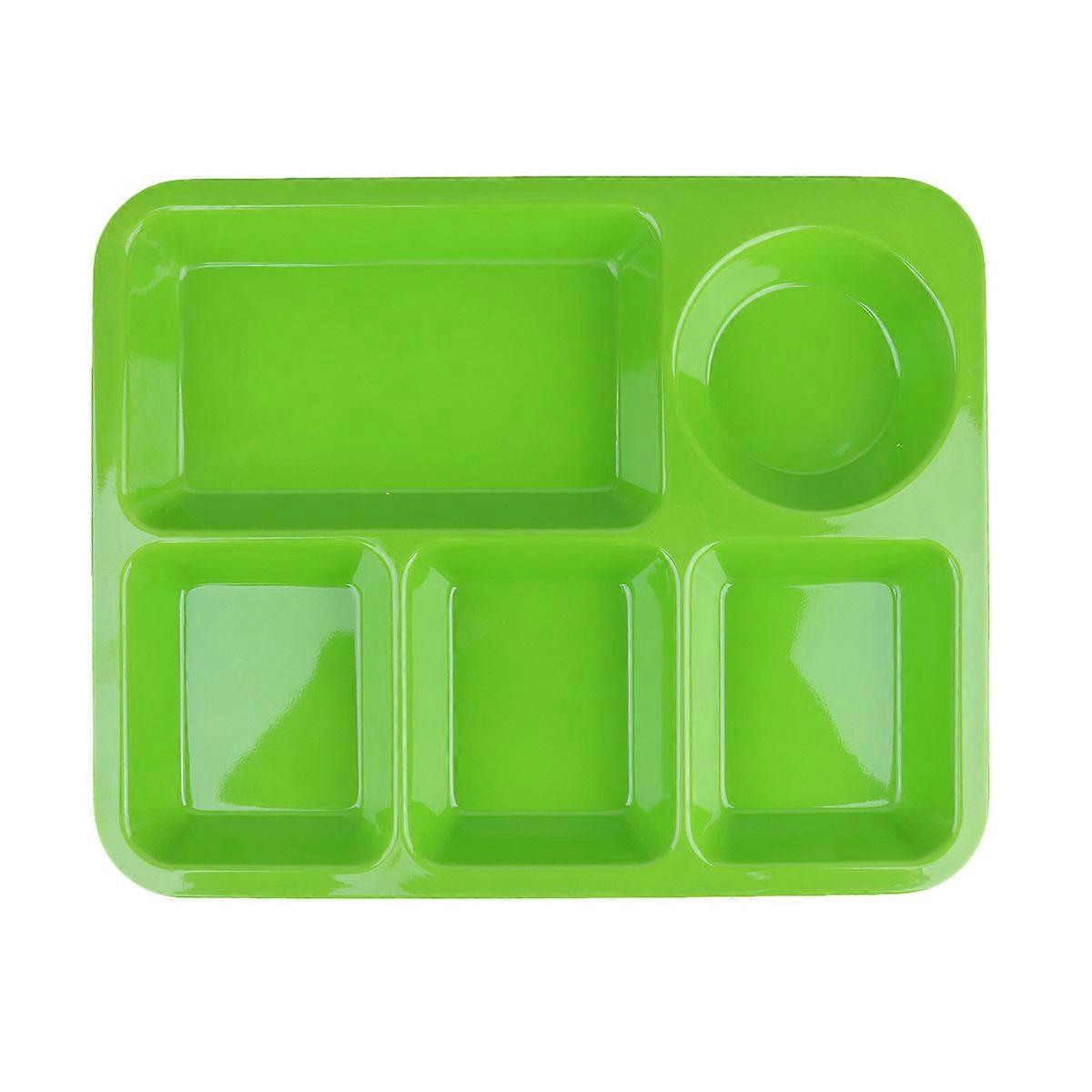 Separating Dish Divided Compartments Plate for Eating Dark Green