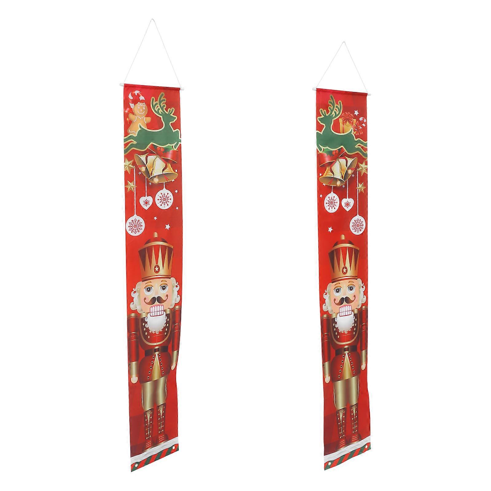 Xmas Door Banner Nutcracker Couplet Decorative for 1Pair