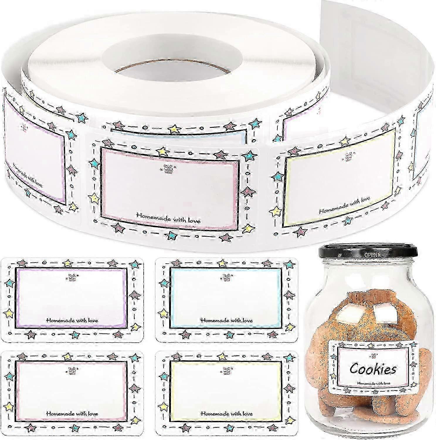 Jam Jar Labels - 500pcs Labels for Jars, Self Adhesive Jar Labels