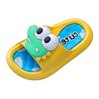 Mädchen und Jungen Hausschuhe Sommermode Cartoon Offene Zehen Nicht weiche Sohle Flip Flops für Wasserschuhe Kleinkinder Freizeit Hausschuhe für draußen, Gelb, 3,5-4 Jahre