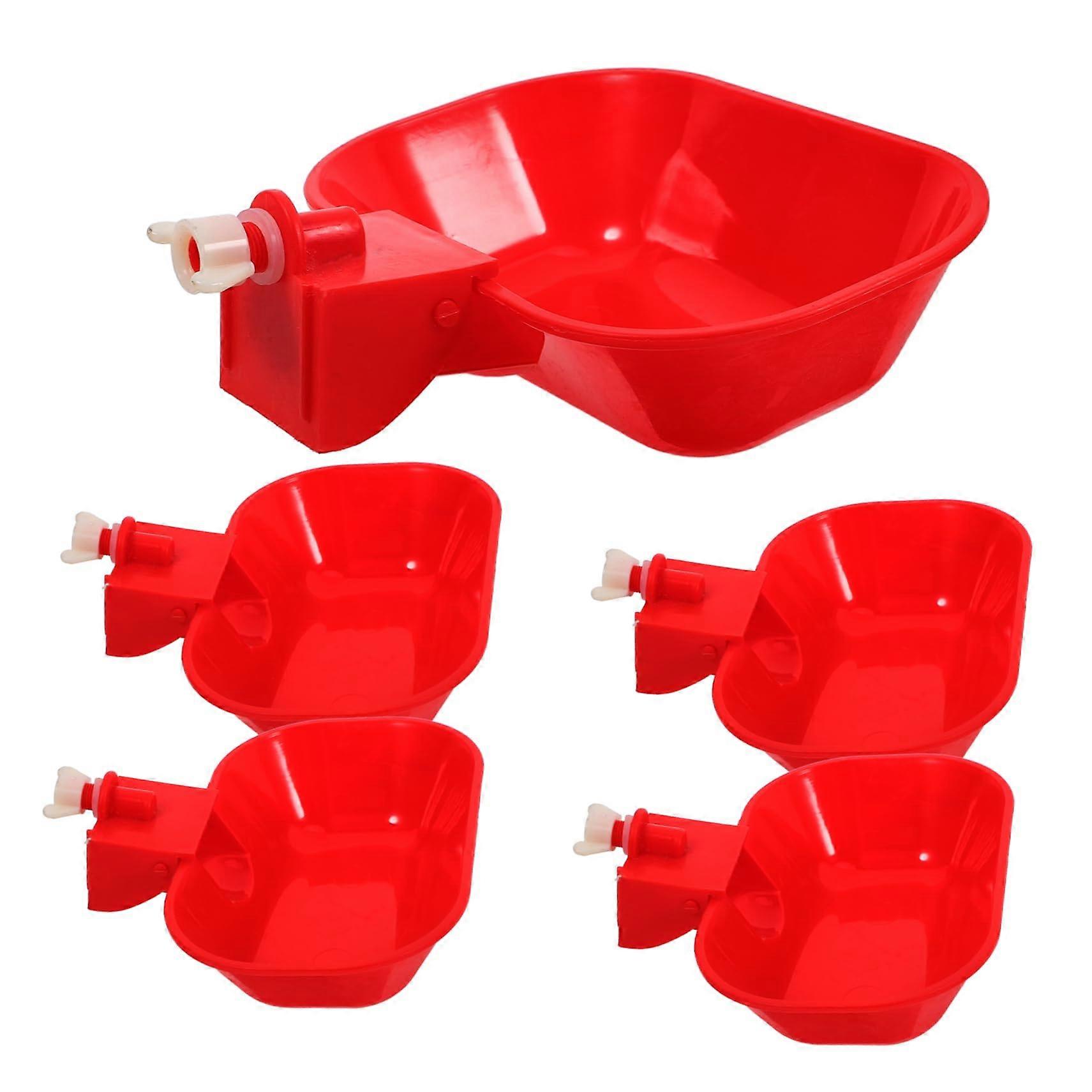 5pcs Automatic Chicken Waterer Cups Leakproof Poultry Drinking System for Chickens Ducks Geese