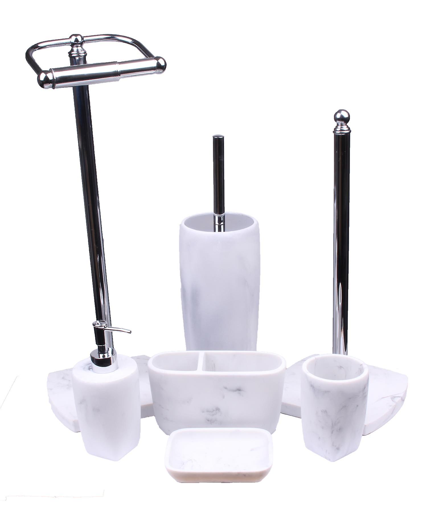 Octavia White Complete 7 Piece Bathroom Accessory Set