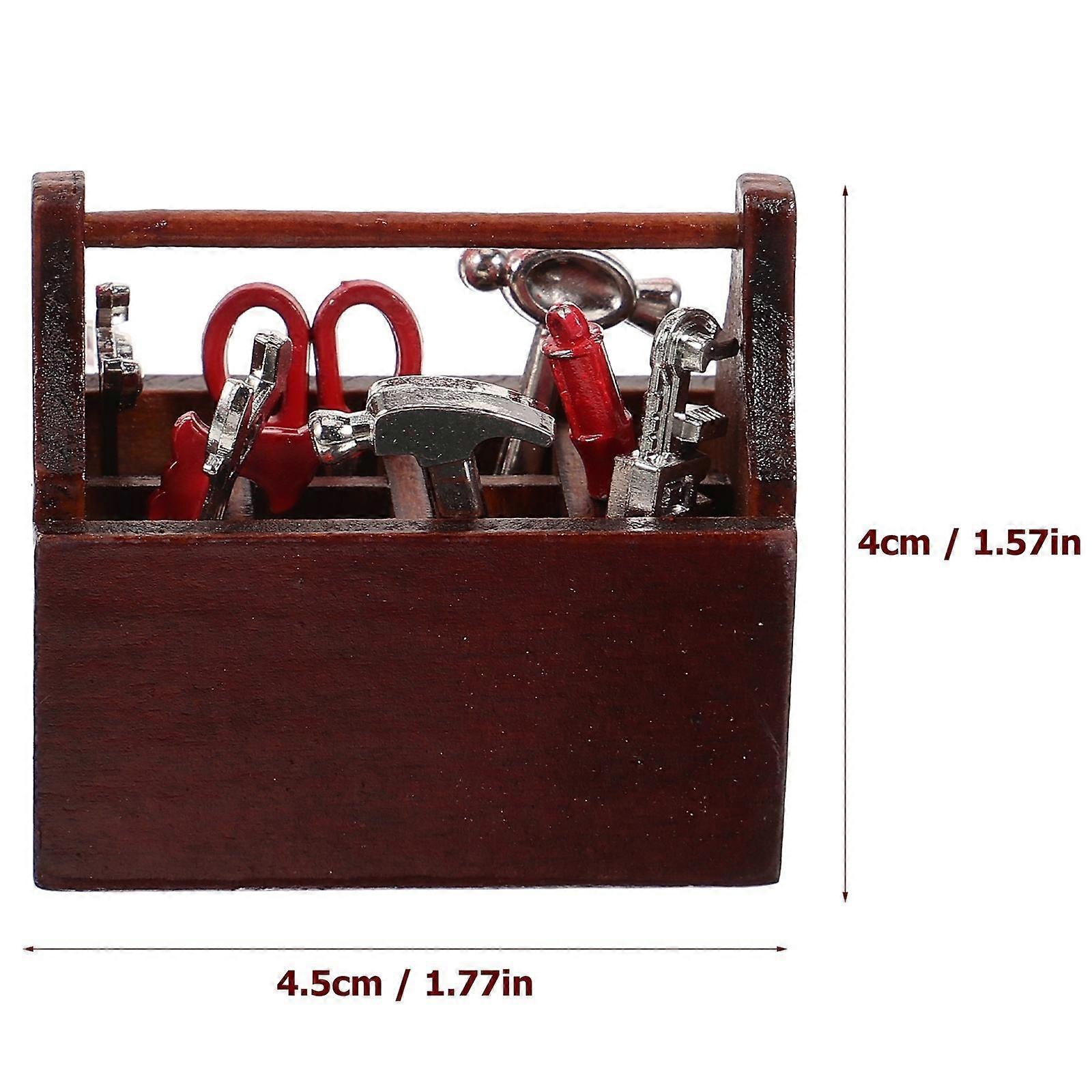 Miniature Tools Miniature Tool Box for Decor 1Set Tiny House Tool Accessories