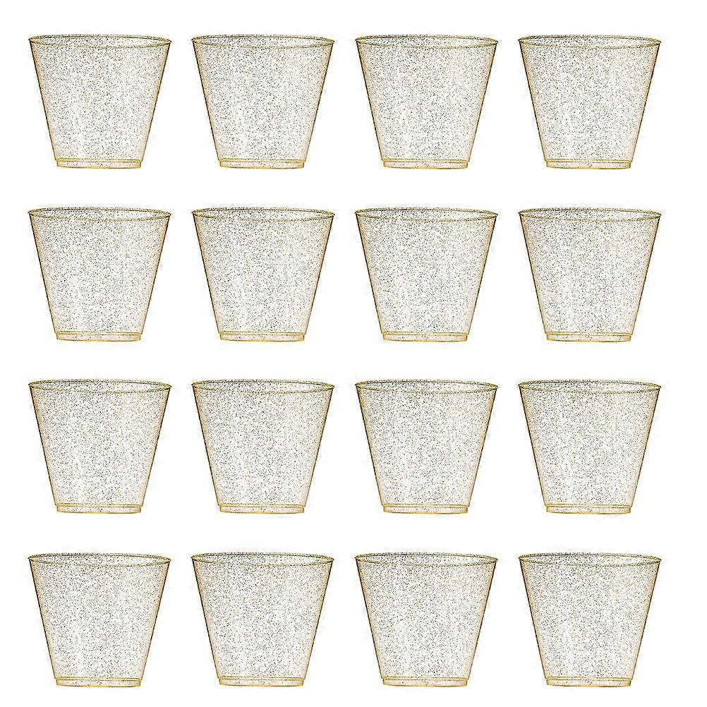 Disposable Wine Cup Golden Ps Multi-Function Dessert Cup with 25Pcs