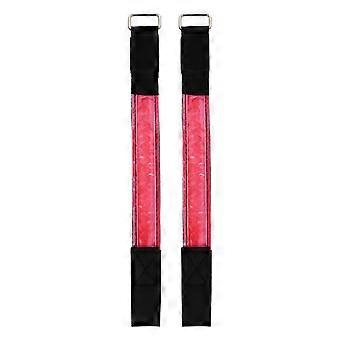Bracelet lumineux LED réfléchissant pour la course nocturne (lot de 2), en nylon rose.