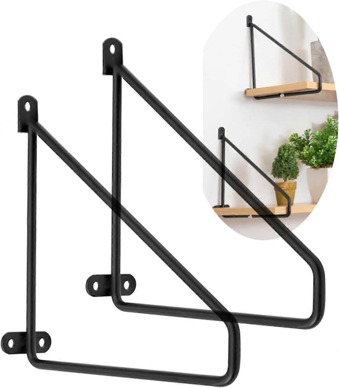 2-Piece Solid Steel Shelf Bracket, Triangular Shelf Support, Wall-Mounted Partition Bracket, Tripod Frame, Floating Shelf Support, Tray for Industria