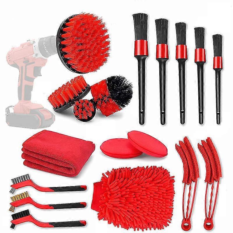 18 Piece Scrub Drill Cleaning Brushes Attachment Set Washing Car Tools