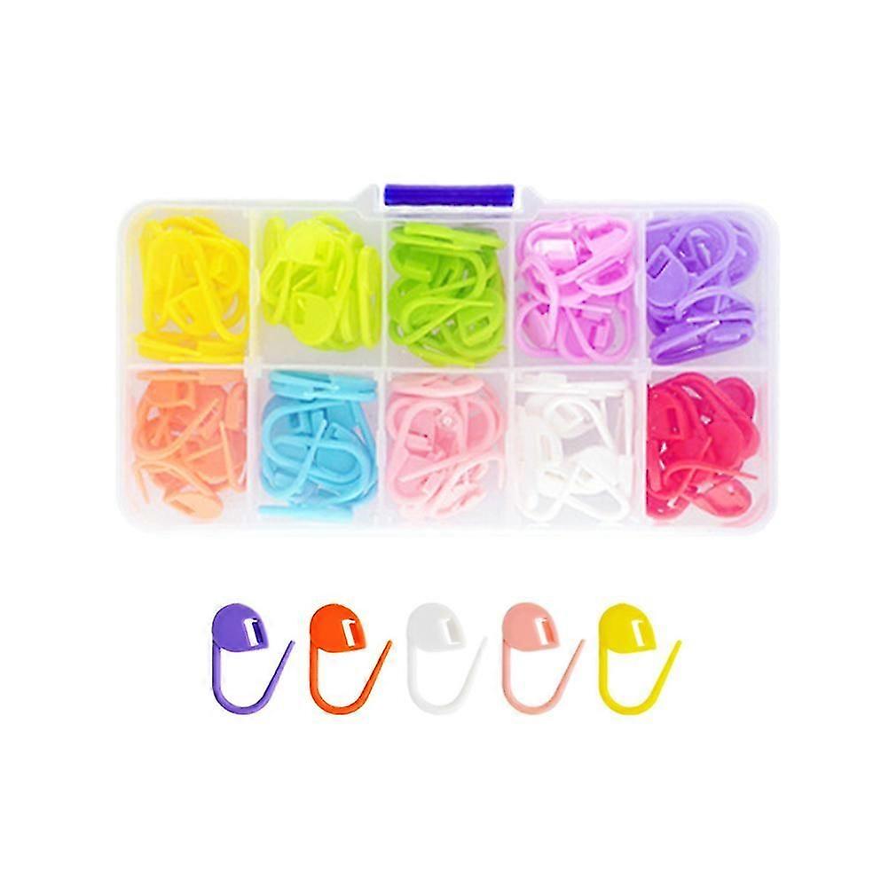 Plastic Knitting Needle Clips Locking Stitch Markers for 1 Box Set