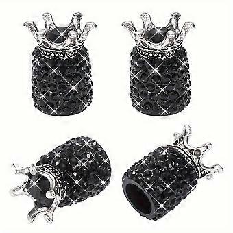 4 stks Auto Band Ventiel Stem Caps, Handgemaakte Kroon Crystal Auto Stem Air Caps Cover, Bling Auto Exterieur Accessoires, Universeel Voor de meeste voertuigen