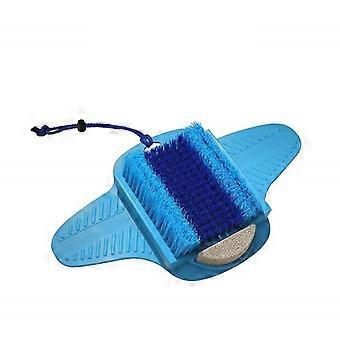 Blue-Shower Foot Scrubber Mat with Pumice Stone - Cleans, Smooths & Removes Dead Skin on Foot Without Bending, Foot Callus Remover with Non-Slip Sucti