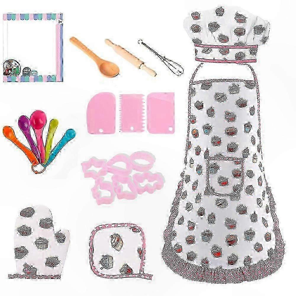 Mini Kitchen Baking Set with Apron and 17 Tools for Cake Decorating