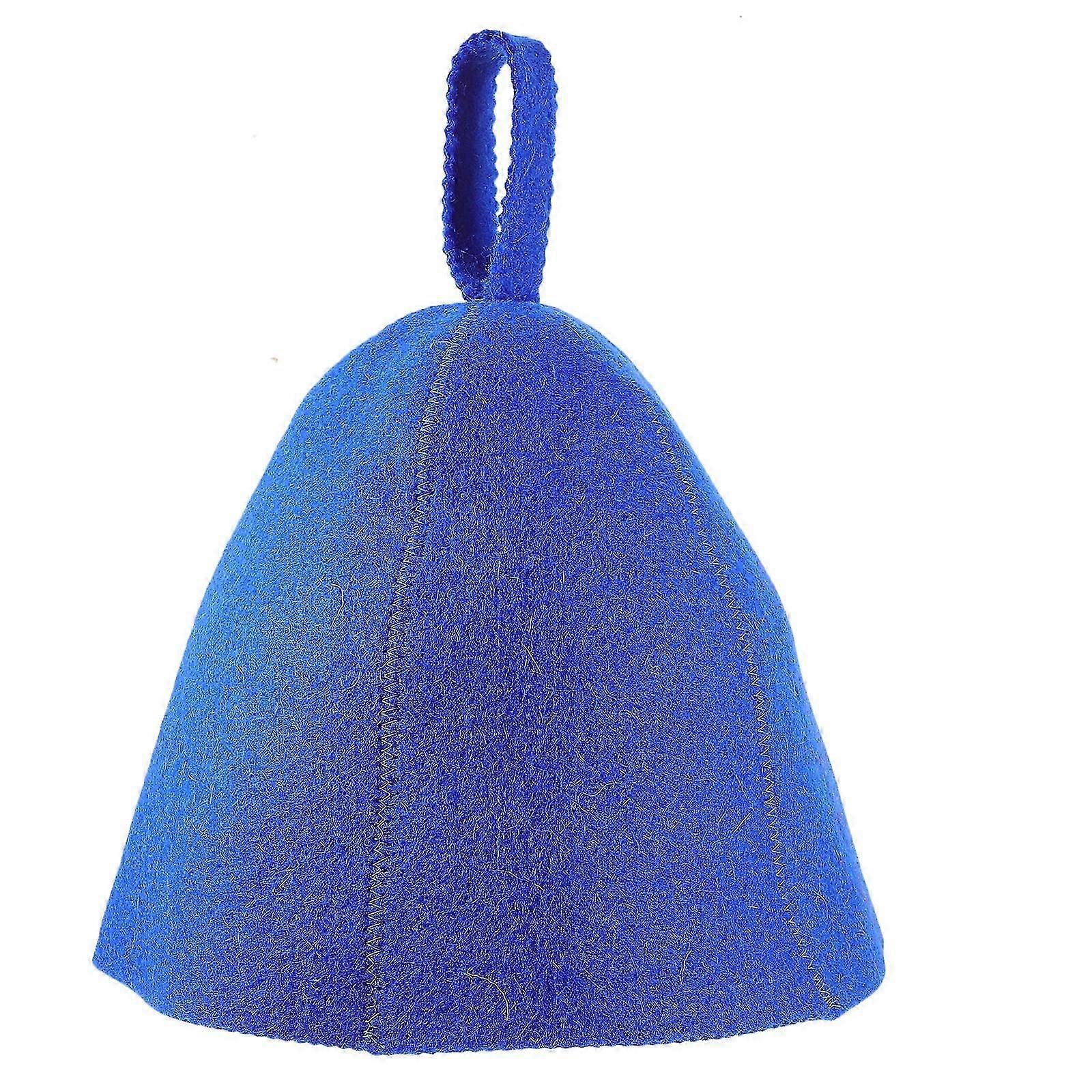 Blue Wool Sauna Hat for Bathing and Sauna Use