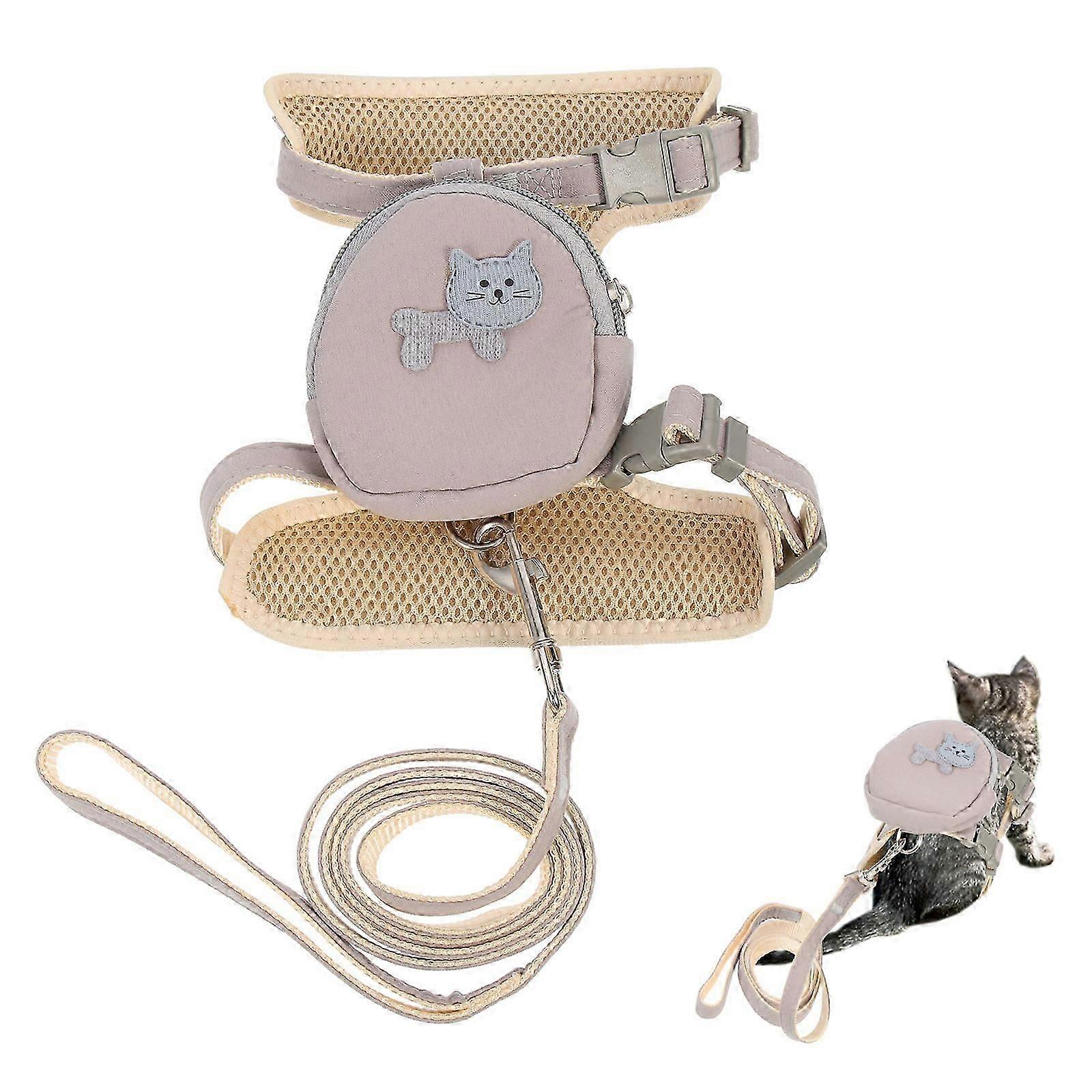 Adjustable Cat Harness Leash for Outdoor Kitten Walking