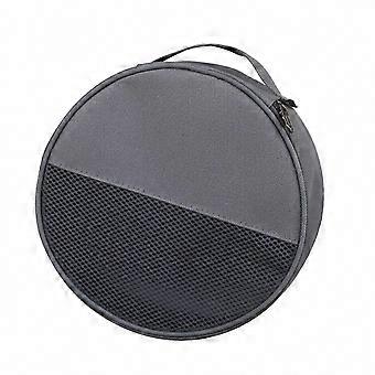 Round Plate Carrier Bag with Zippers and Handle for Outdoor Camping, Dish Organizer for Picnic Tableware Storage