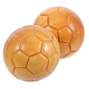 Balles de massage Baoding en forme de ballon de football (lot de 4), outil en bois de rose