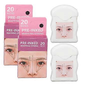 Eyebrow Mapping String 20m Preinked Black Cotton Thread for Accurate Microblading Brows