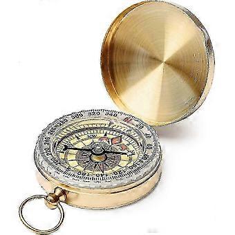 Leuchtender Kompass, wasserdichtes Gehäuse aus Vollkupfer, tragbares Navigationsinstrument zur Richtungsbestimmung für Camping, Wandern und Outdoor-Überlebensaktivitäten
