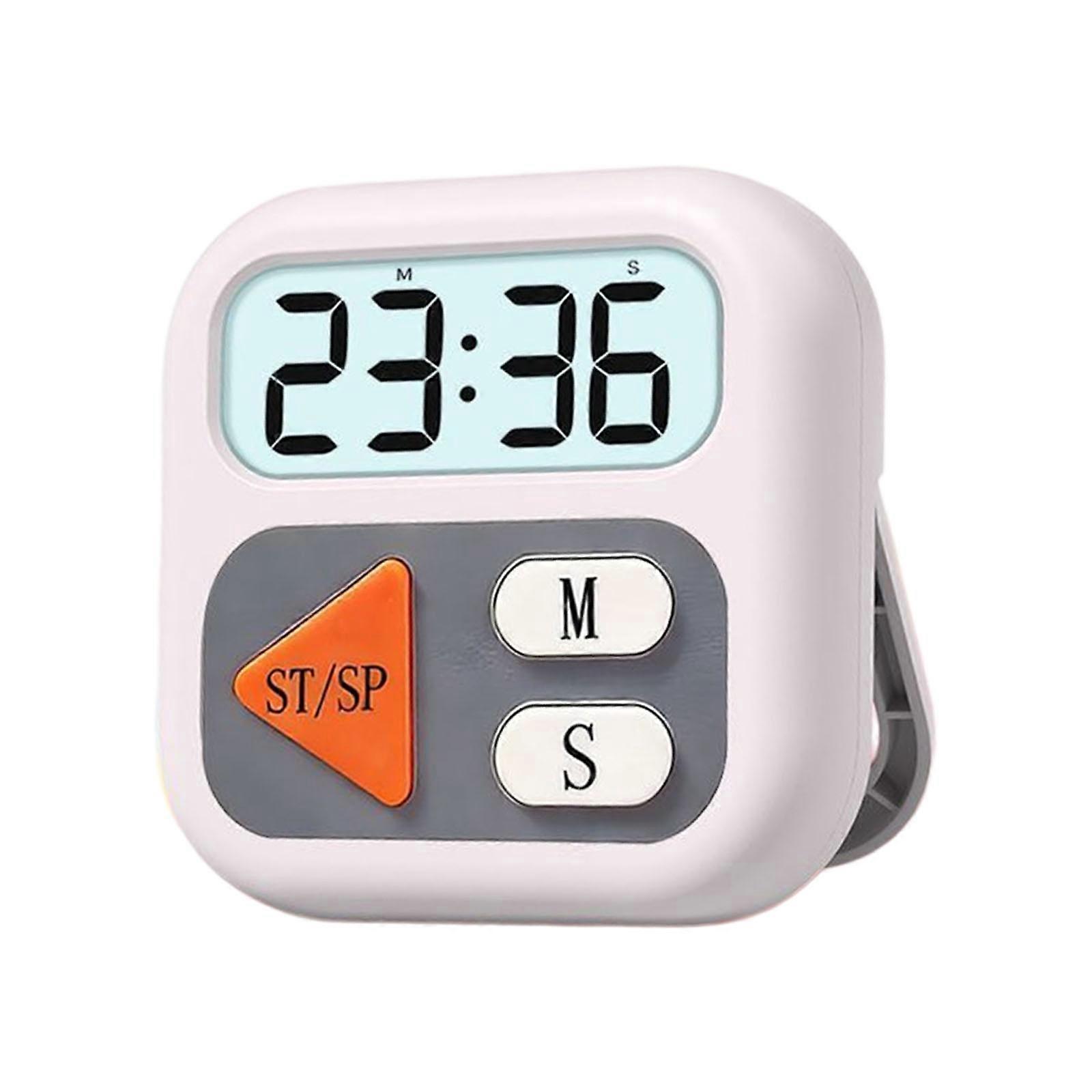 White Magnetic Kitchen Timer with Large LED Display & Double Alarm Digital Countdowns Timer Suitable for Cooking Baking Multicolor