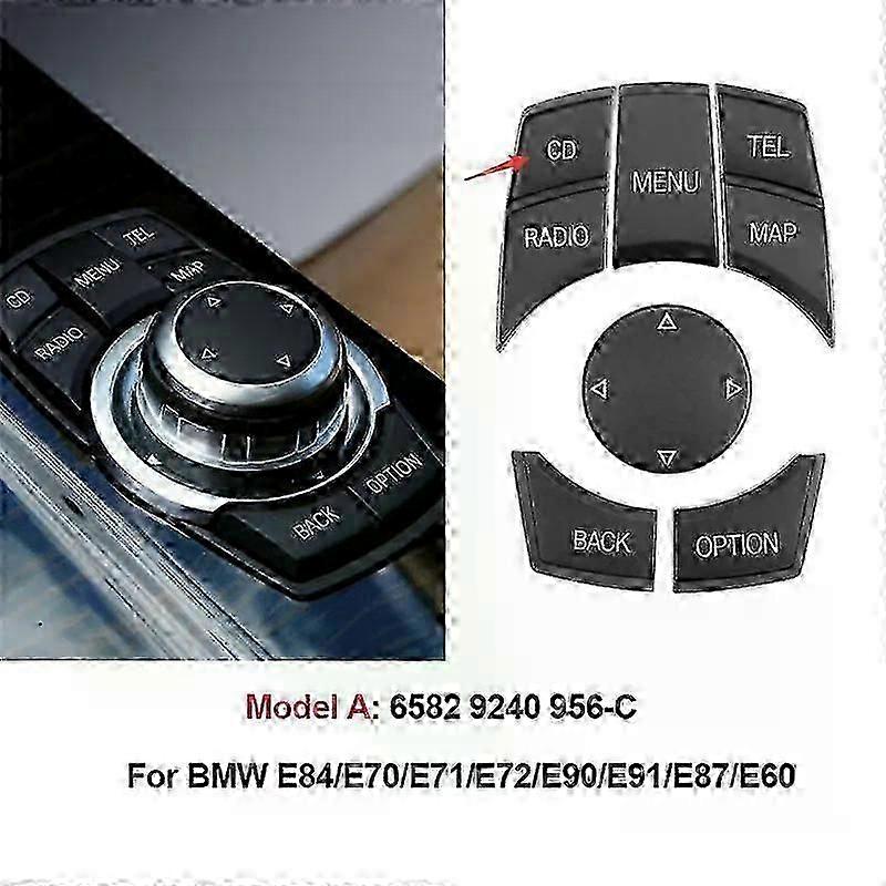 Upgraded Multimedia Control Knob Menu Button Keys, PC+ABS UV Coating Compatible with BMW X1 X5 X6 1 3 5 Series E84 E90 E91 E92 E70 E71 E72 E60 E87 E88