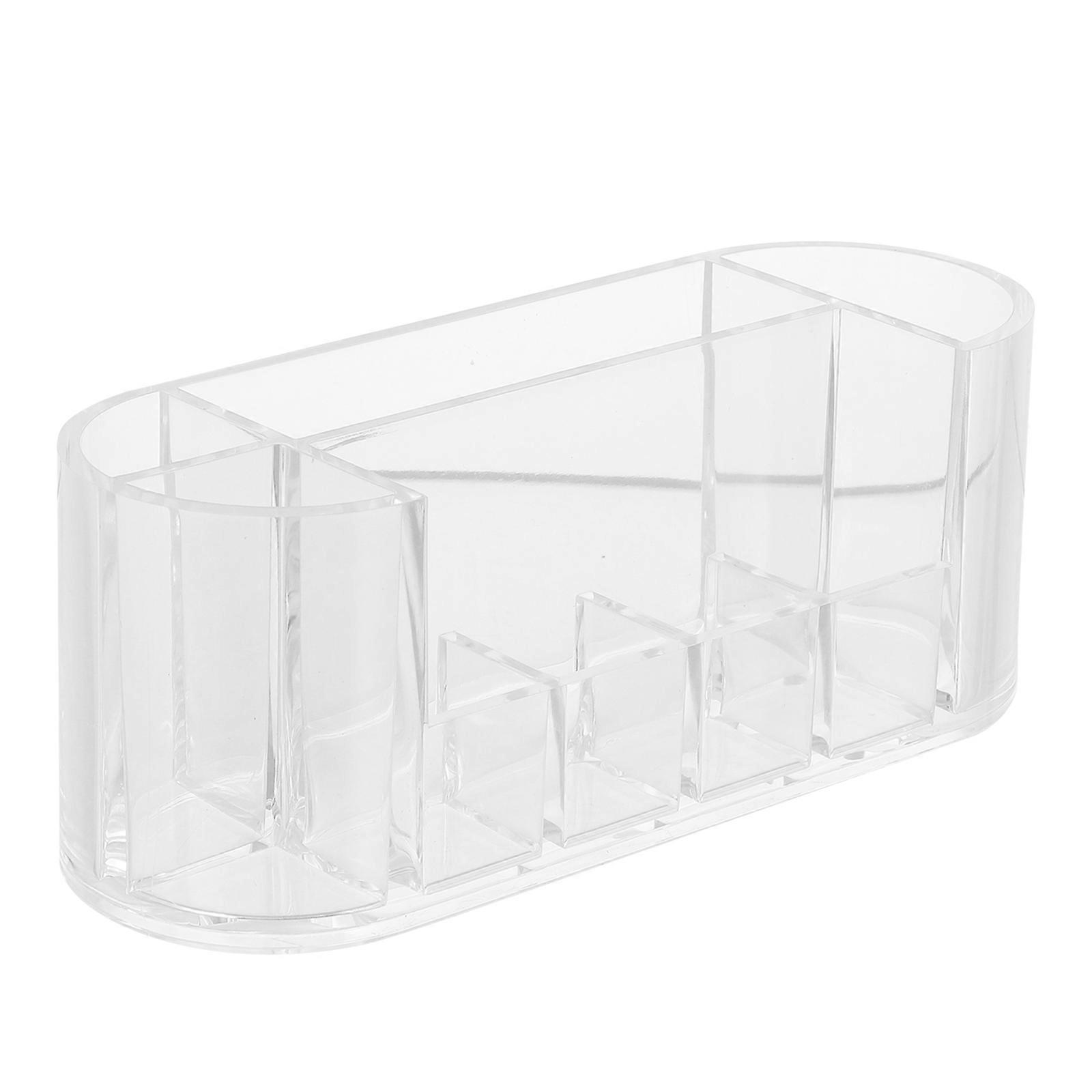 1Pc Lip Gloss Storage Cases Multiple Grids Clear Desktop Holder (Transparent)