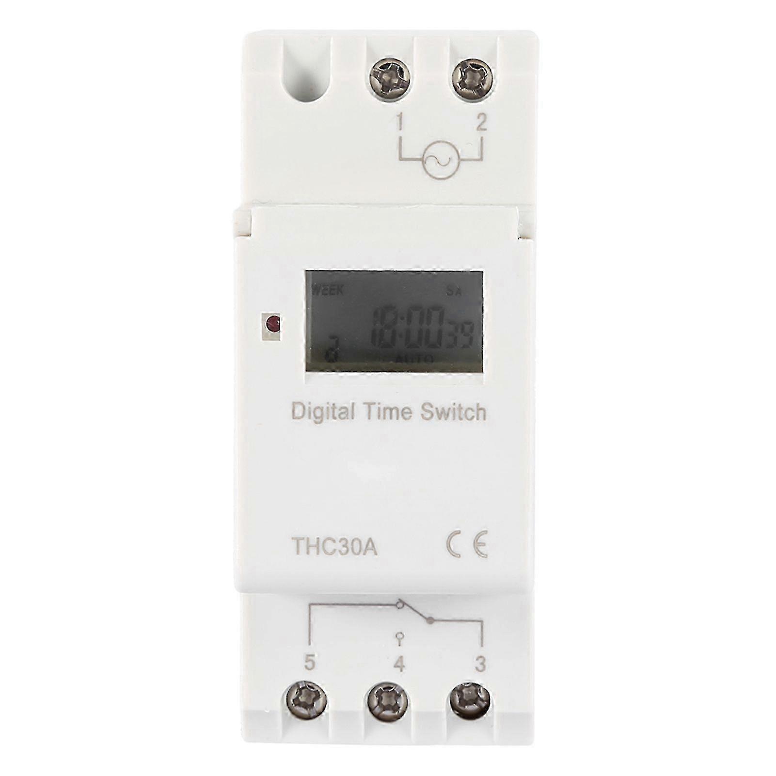 THC 30A Digital Timer Switch Programmable Electronic Time Control Switch (220V)
