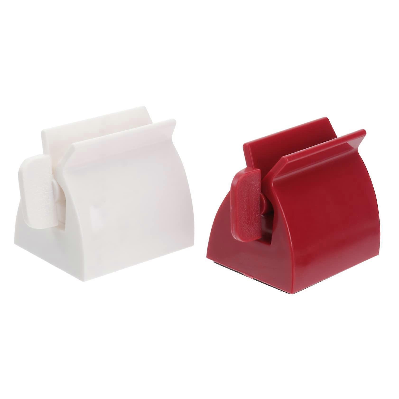 2PCS Automatic Toothpaste Squeezer Kit with Rolling Tube Dispenser Stand for Bathroom Use