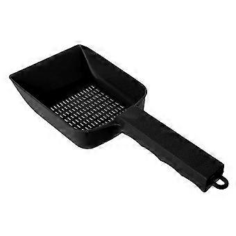 Cat Litter Shovel, ABS Plastic Anti-slip Handle, Hollow Filtering, 26.8 x 10.8 x 3.5 cm, Black and Grey Available