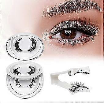 Magnetic Eyelashes 2 Pair Reusable Magnetic Eyelashes with Applicator No Glue Needed Eyelashes Cat Eye Natural Look Lash Clusters Kit Easy to W