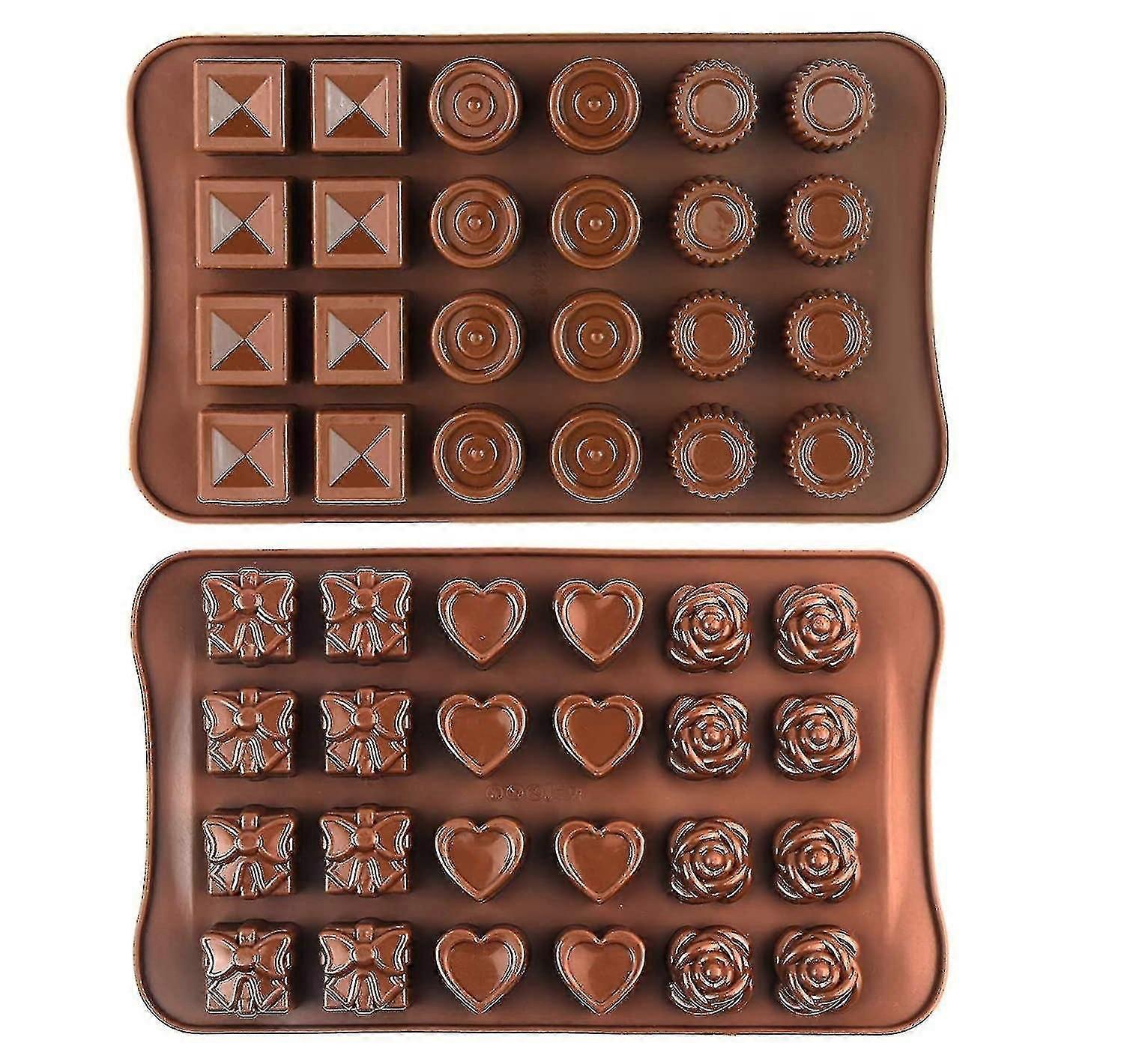 2pcs Non-Stick Silicone Chocolate Moulds