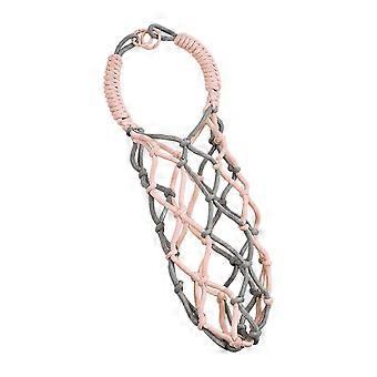 Portaborraccia portatile in corda di nylon con anello per appenderlo allo zaino, resistente e traspirante, ideale per escursionismo, campeggio, palestra e viaggi, colore rosa.