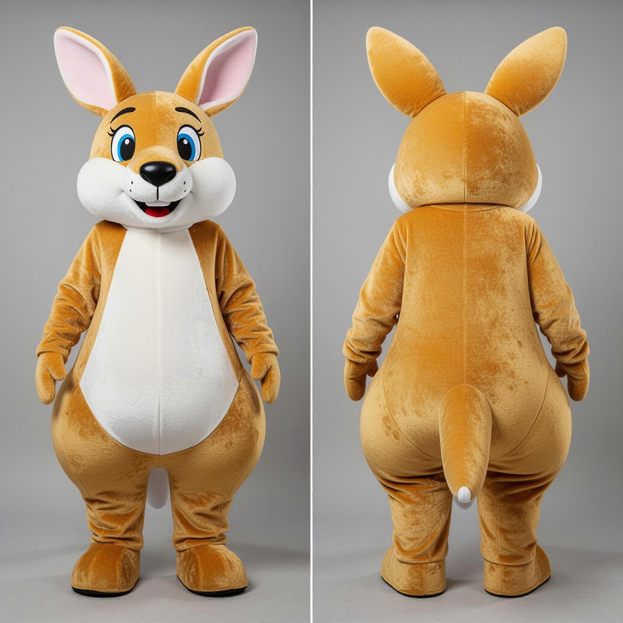 MASTICOT Golden Athletic Kangaroo Mascot