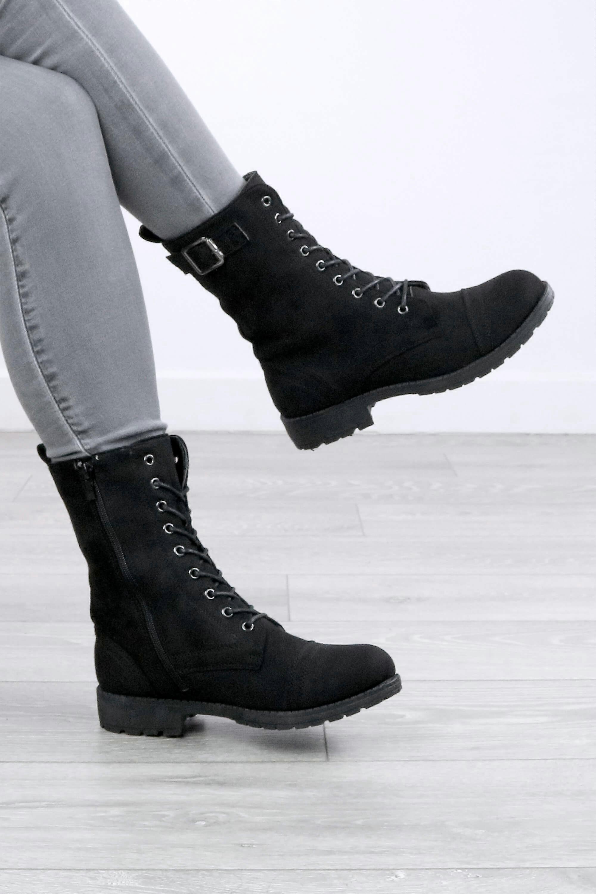 Bottes de motard militaires à lacets
