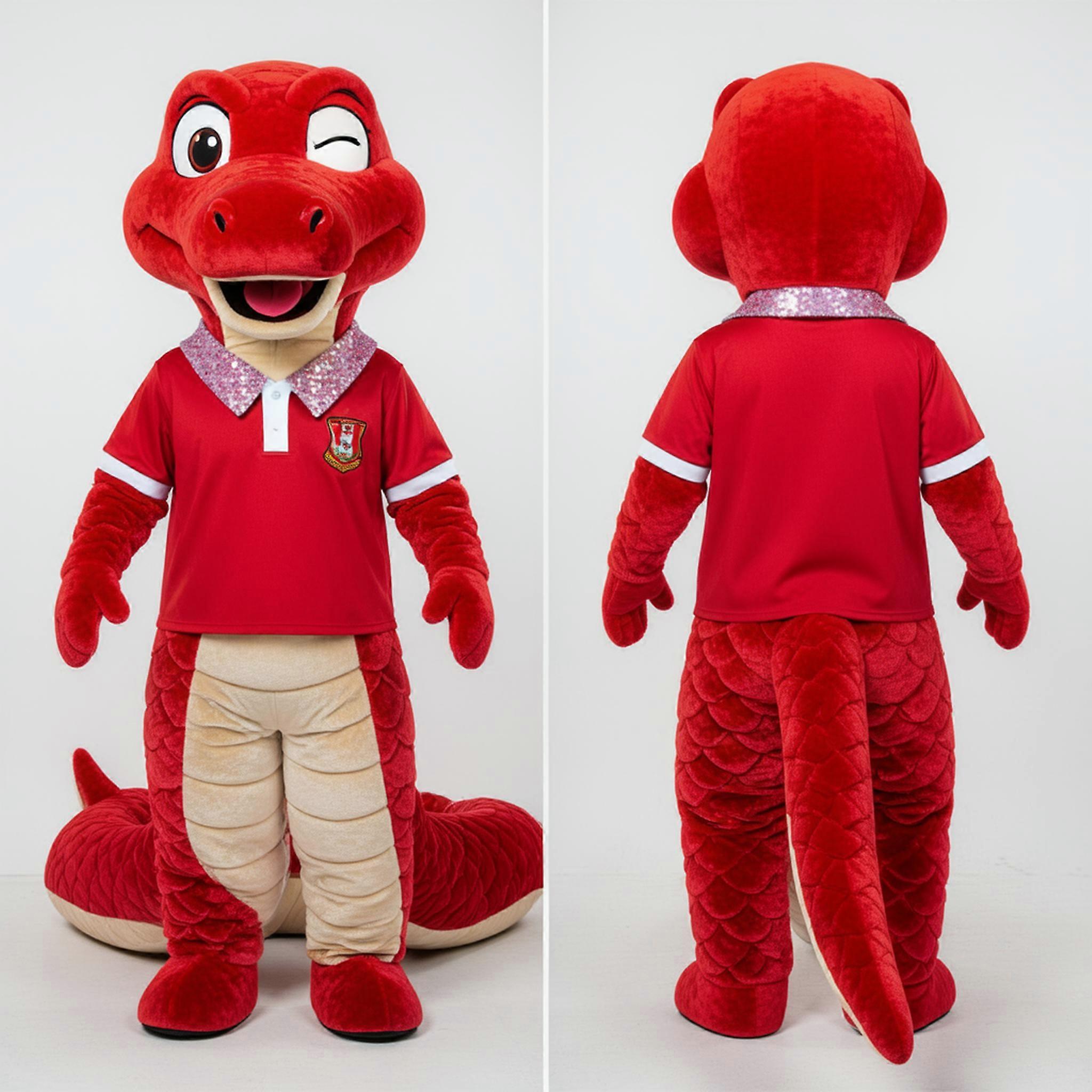 MASTICOT Crimson Ripple Snake Mascot