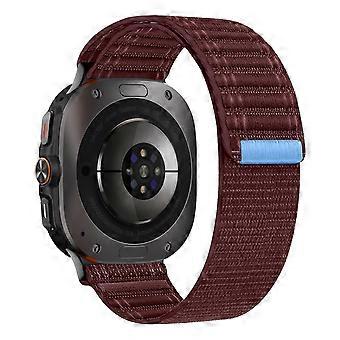 Red Wavy Nylon Sport Band Compatible with Samsung Galaxy Watch Ultra 47mm, Breathable Replacement Strap for Watch 8/7 Ultra