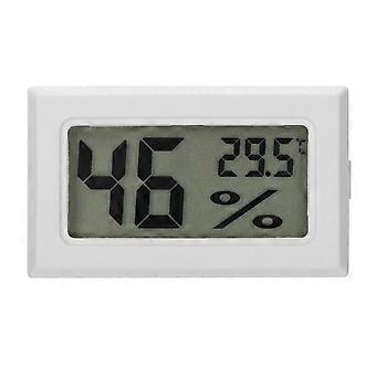 Pet Reptile Hygrometer Embedded Fish Tank Thermometer with Large Digital Display White