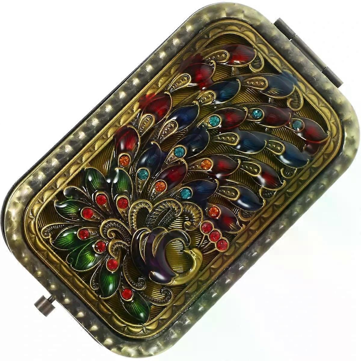 Foldable Ladies Compact Mirror, Double Sided Metal Pocket