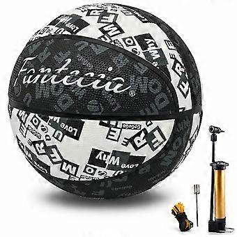 Rubber basketbal, antislip, maat 5 en 7, graffiti-stijl
