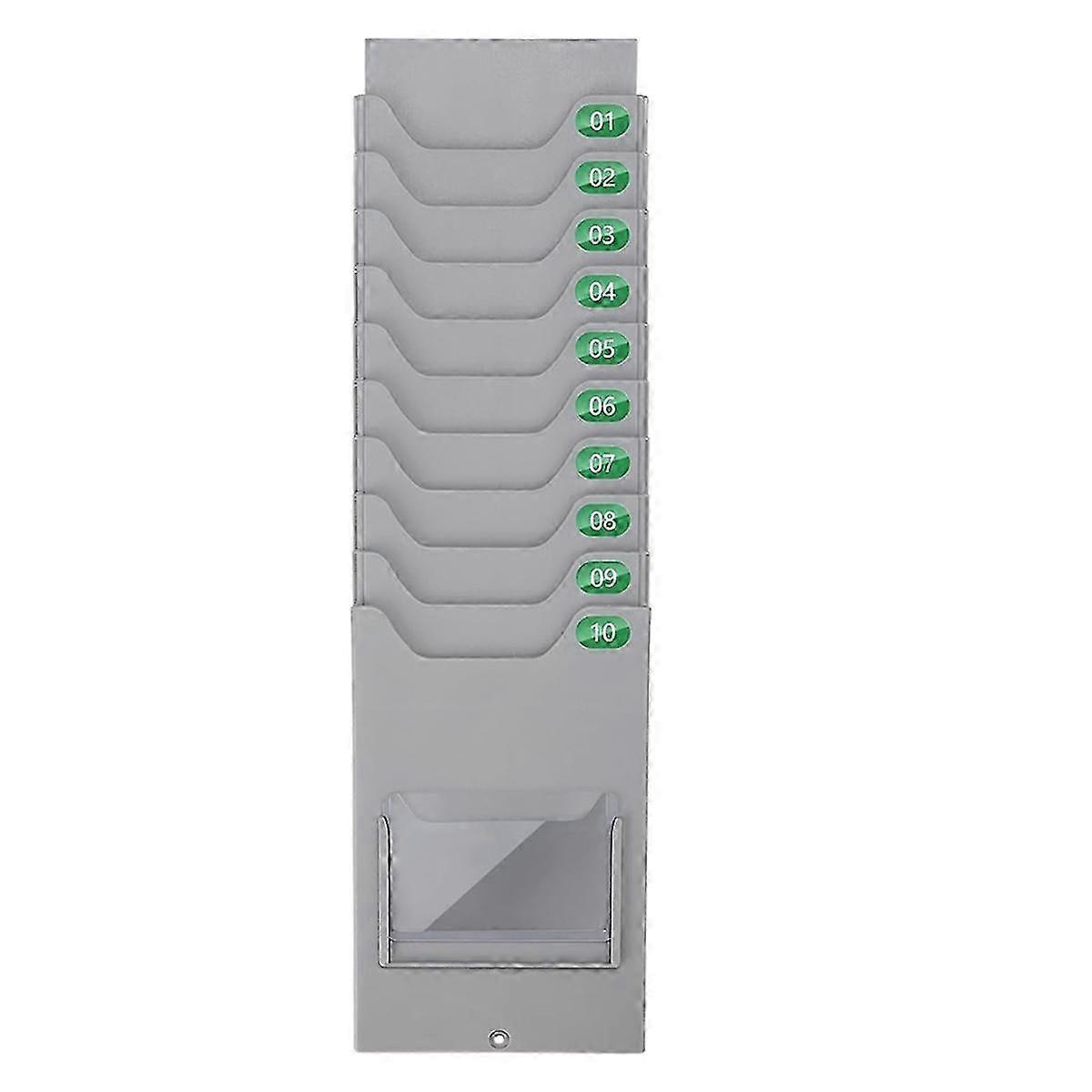 Multi-Function Storage Rack with Time Card Holder Office Accessory Punch Card Rack and Optional POS Mounting